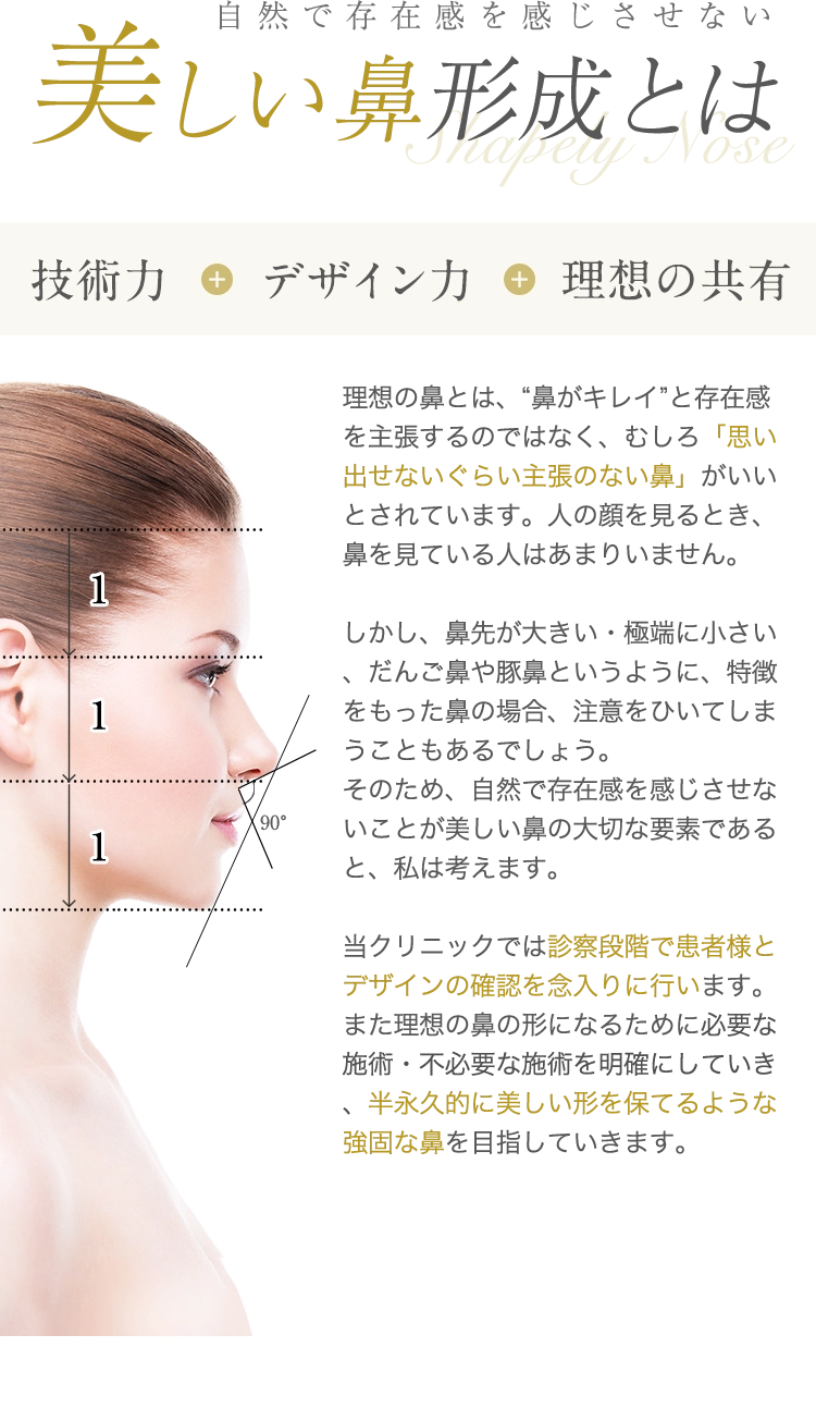 自然で存在感を感じさせない美しい鼻形成とは