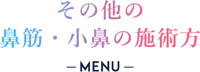 その他の鼻筋・小鼻の施術法