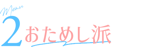 はじめての方に｜2.おためし派メニュー