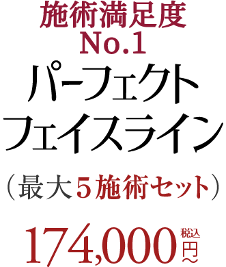 施術満足度No.1 パーフェクトフェイスライン（小顔複合施術）