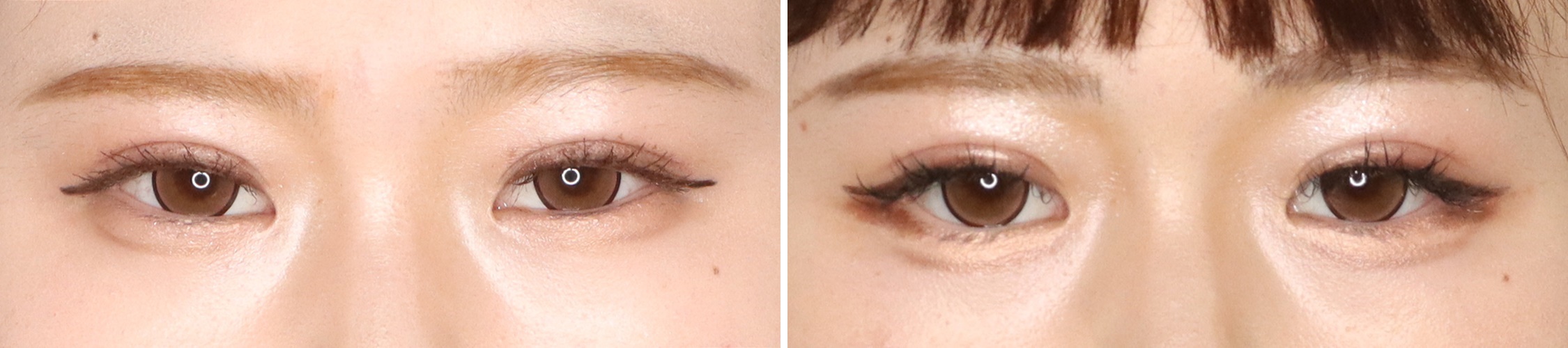 自然な丸みのたれ目を形成