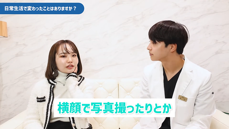 横顔の写真を撮るようになったと話す梶山さんと、聞き入る森医師