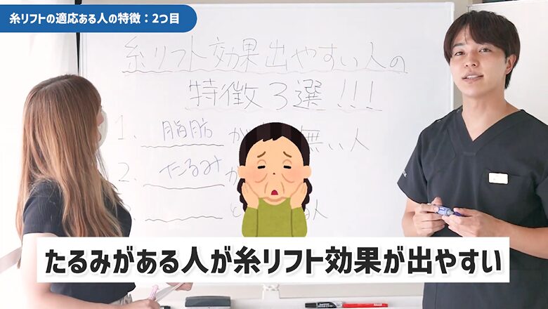 糸リフト効果が出やすい特徴2つ目：顔にたるみがある人