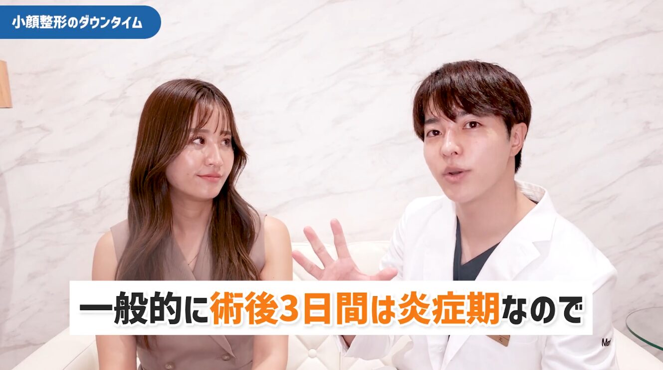 術後3日間の炎症期などダウンタイムの経過を説明
