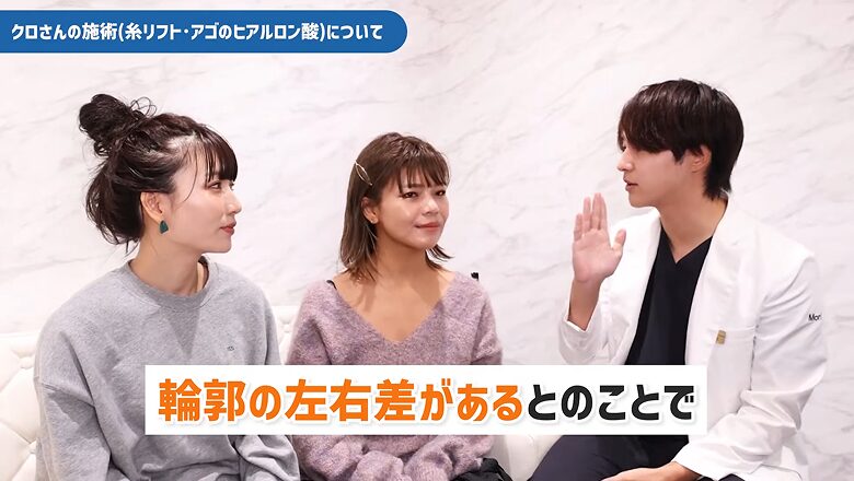 顔の左右差の悩みについて医師に相談する様子