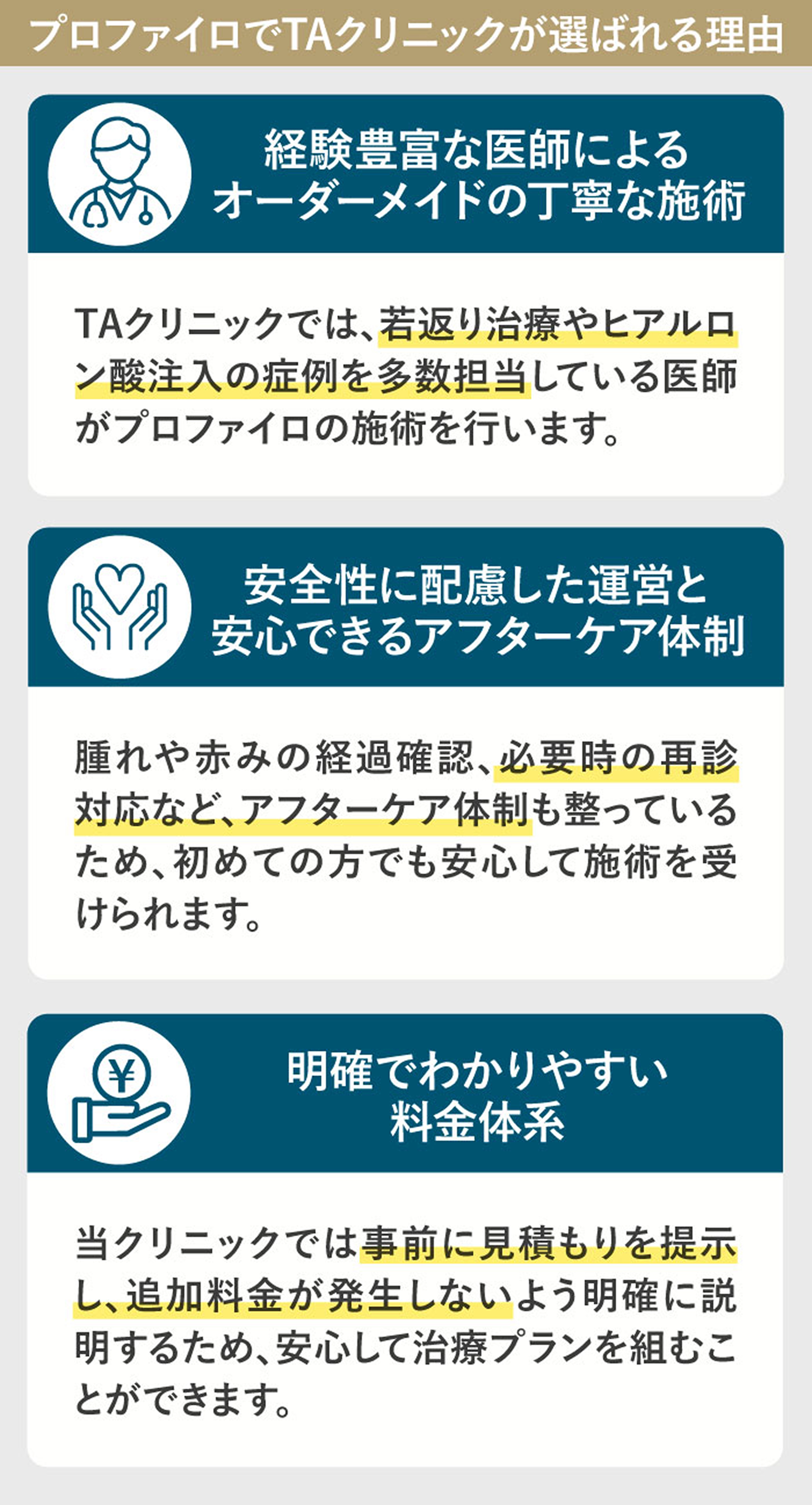 プロファイロでTAクリニックが選ばれる理由